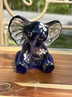 Vintage Lenox Fenton Elephant Purple Figurine Hand Painted And Signed