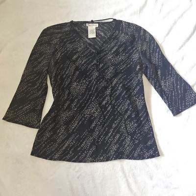 Fred David 90s Y2K Women's 3/4 Sleeve Floral Blouse Whimsigoth Bell sleeves 