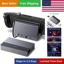 Steam Deck Dock 9-in-1 USB C Docking Station Foldable Stand, 4K 60Hz HDMI, Gi...