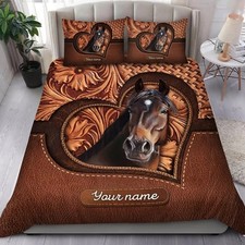 Personalized Love Horse Breeds Full Bedding Duvet Cover Set 4pcs
