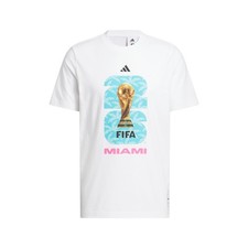 adidas Fifa World Cup 26 Host City Miami Graphic T-Shirt Mens White Casual Tops