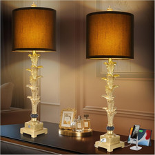 Table Lamps Set of 2 for Living Room, 3-Way Dimmable Touch Buffet Lamps with USB