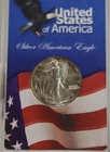 1990 US Silver Eagle $1 Nice Unc Flag Case.
