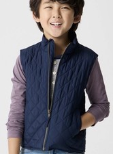 CREWCUTS Quilted Vest Size 4-5 XS Boys Navy JCREW Winter Kids Fall Zippered