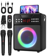 Karaoke Machine for Adults, Portable Bluetooth Speaker with 2 Wireless Microp...