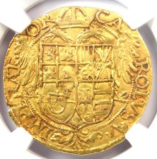 1556-98 Italy Gold Naples Scudo Coin FR-836 - Certified NGC XF Details (EF)
