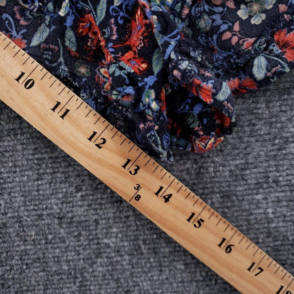 Mameluco American Eagle para mujer S pequeño azul floral cuello en V manga larga Foto 3 de 4