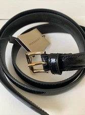 NWT Burberry Kessock Black Leather Belt - UK Sizes