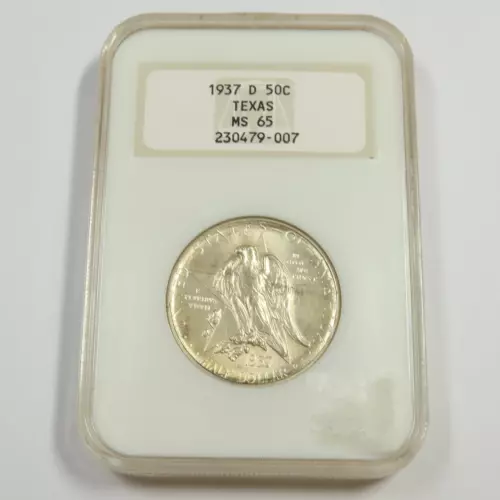 1937 D NGC MS65 - Silver Texas Commemorative Half Dollar 50c US Coin #53102A