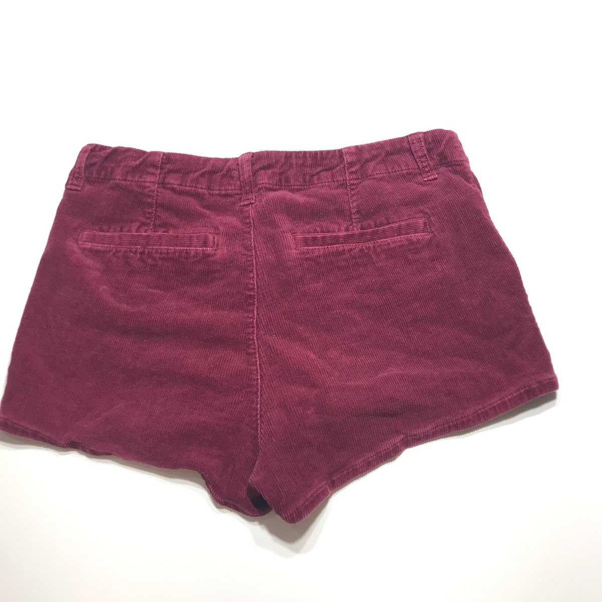 Forever 21 Shorts Womens Sz 28 High Rise Corduroy Burgundy