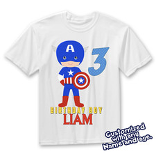 Baby Captain Hero - Captain America birthday shirt Personalized Birthday T shirt