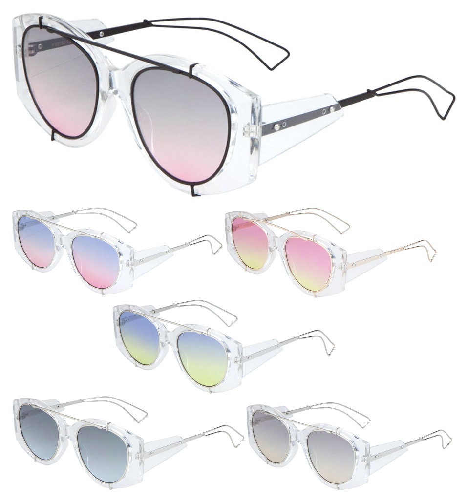 FUTURISTIC SQUARE AVIATOR SUNGLASSES RETRO DESIGNER FASHION  display picture 1