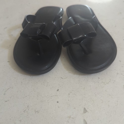 Melissa Women's Harmonic Sweet Bow Flip Flop Sandals Black Size US 6 - Picture 4 of 9