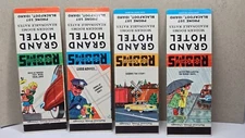 Lot 4 Vintage Matchbook Covers GRAND HOTEL Blackfoot Idaho ID Road Safety Series