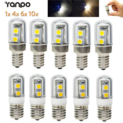 1x 10x 1W Mini E14 E12 E17 LED Corn Light Bulbs 110V 220V Lamps For Refrigerator