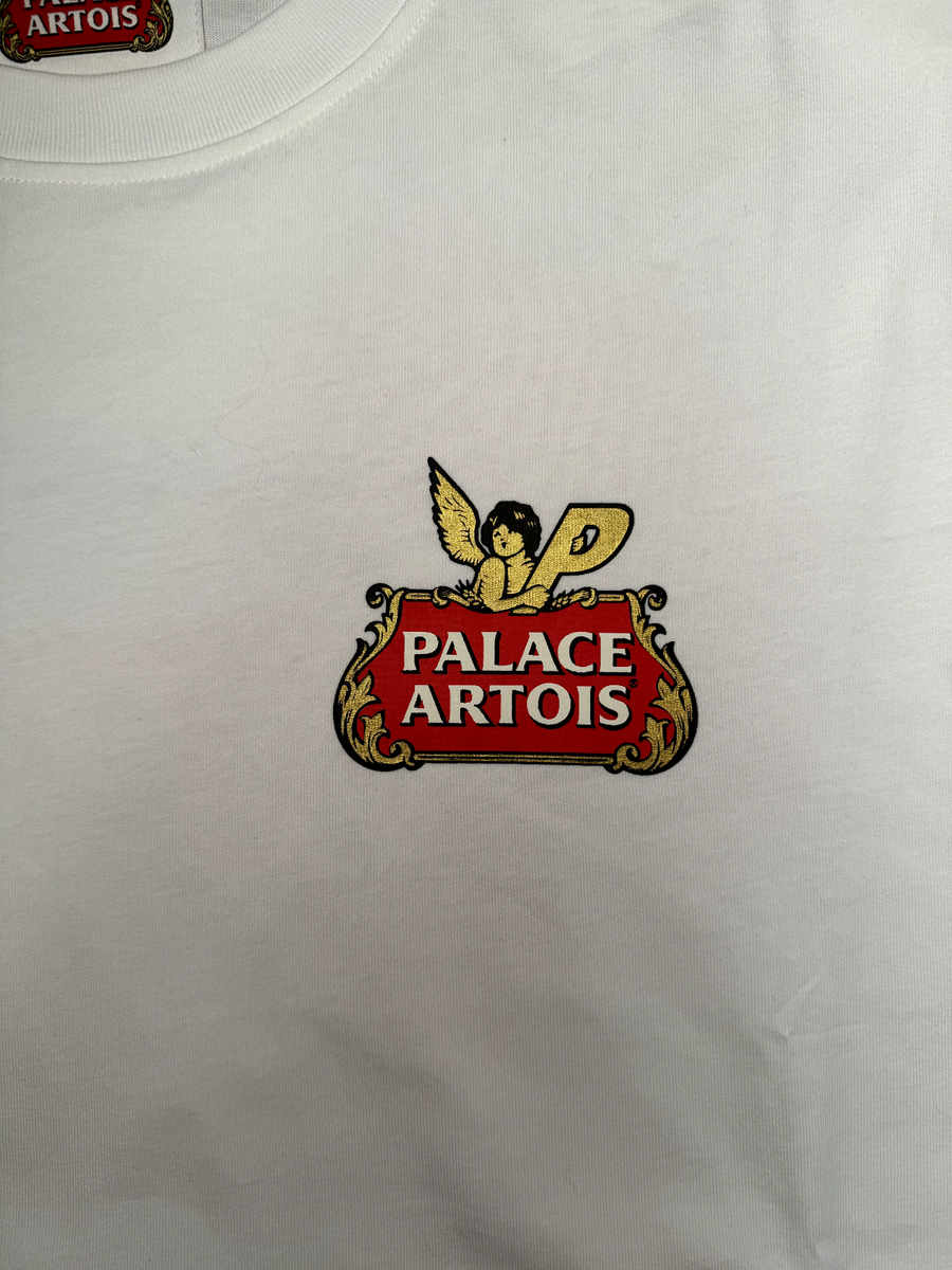 Size Large Palace x Stella Artois P-Skim Tee Shirt White NWOT SS21