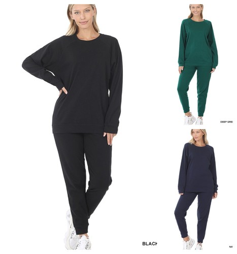 WOMEN COTTON RAGLAN SLEEVE PULLOVER 