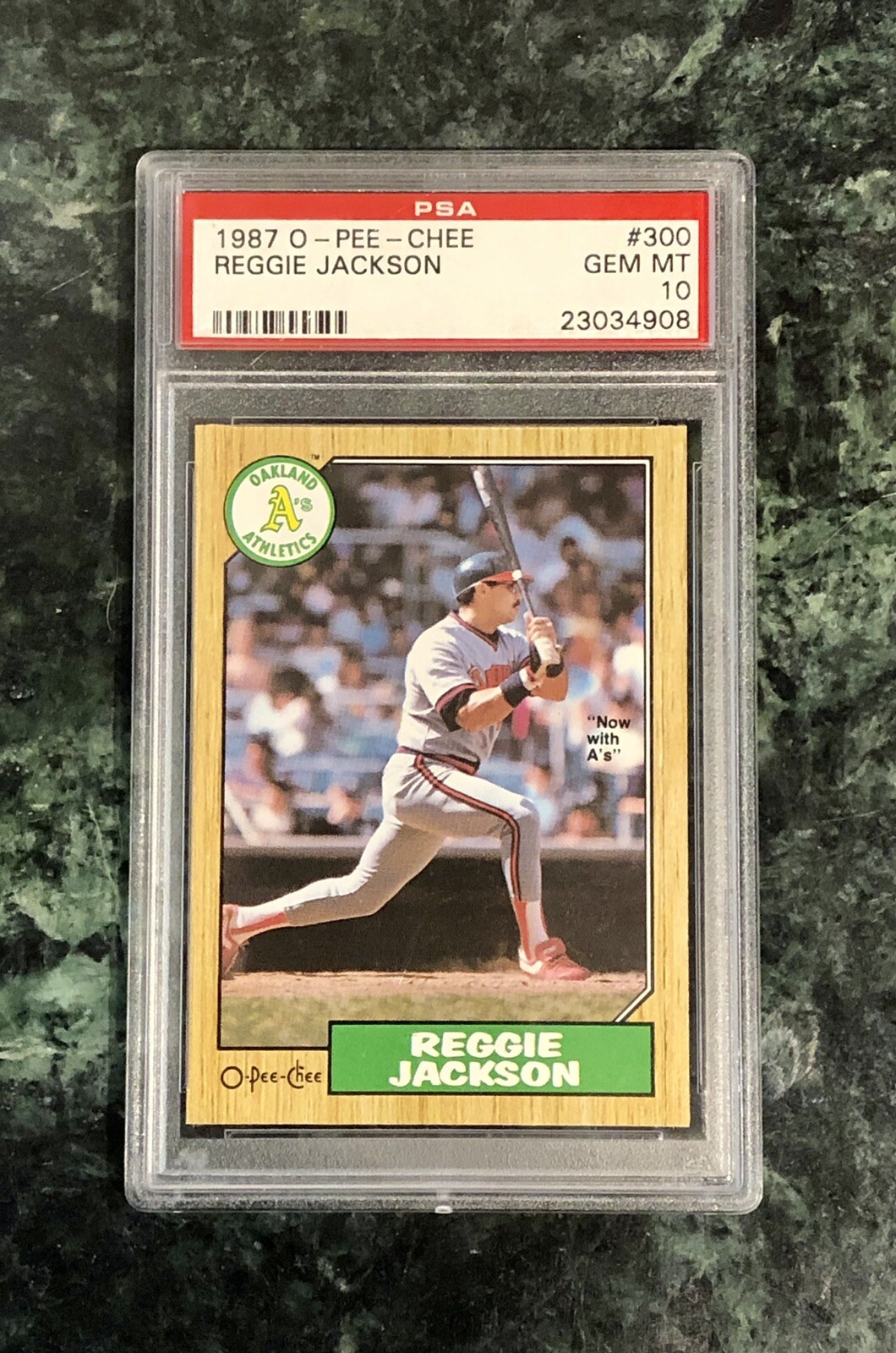 1987 O-Pee-Chee #300 Reggie Jackson PSA 10 GEM MT Pop. 13 ‘Now With A’s’