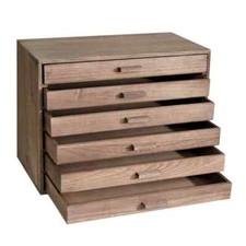 Bandeja organizadora de joyería antigua de madera de fresno con 6 cajones 16" x 9" x 11,75"