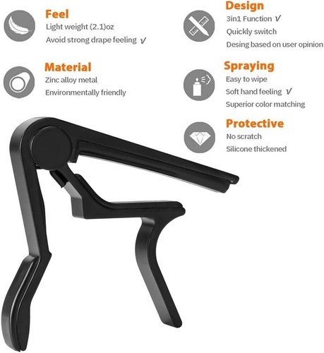 Guitar Capo,Capo for 6-String Acoustic and Electric Guitars - Picture 4 of 6