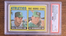 1967 TOPPS SAL BANDO RANDY SCHWARTZ #33 ATHLETICS 1967 ROOKIE STARS PSA 6 EX-MT
