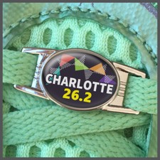 Charlotte Queen City 26.2 Marathon Runners Shoelace Shoe Charm or Zipper Pull