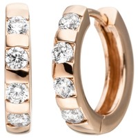 Creolen 16Mm Ohrringe Ohrschmuck WeißE Zirkonia 925 Silber Rotgold Vergoldet