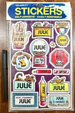 Julie Celebrity Mark 1 VTG Name Stickers Lot Scrapbooking Card Making