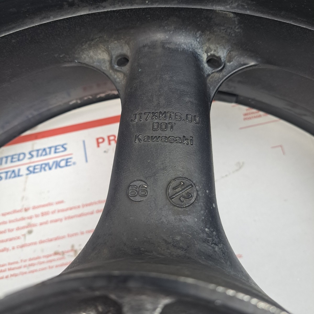 Genuine Kawasaki ZX-9 PURPLE REAR RIM J17x MT6.00 TIRE
