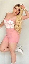 Playsuit One Piece In Pink With Short Bottom Fresh And Comfortable Brand New
