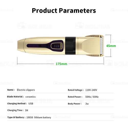 Haarschneider Bart Rasierer Trimmer Profi Haarschneidemaschine Clipper Hair Akku - Bild 14 von 14