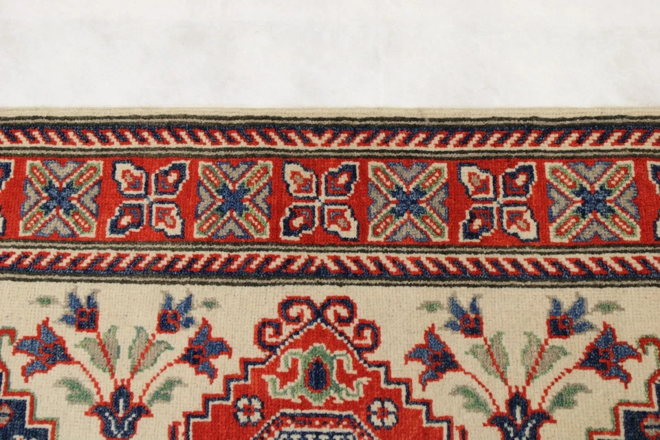 Tinte vegetal kazajo afgano anudado a mano tradicional corredor de lana 2'9" x 9'12" pies Foto 3 de 4