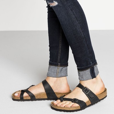 womens black slide sandals