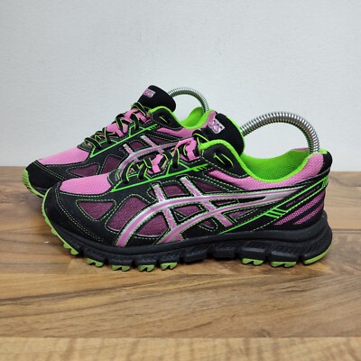 Asics Gel Scram 2 T3G7Q Black Pink Neon Running Shoes Sneakers Womens Size 6.5