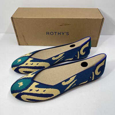 Rothy s Shoes Womens 11 The Flat In Moroccan Blue Round Toe Limited Edition $150