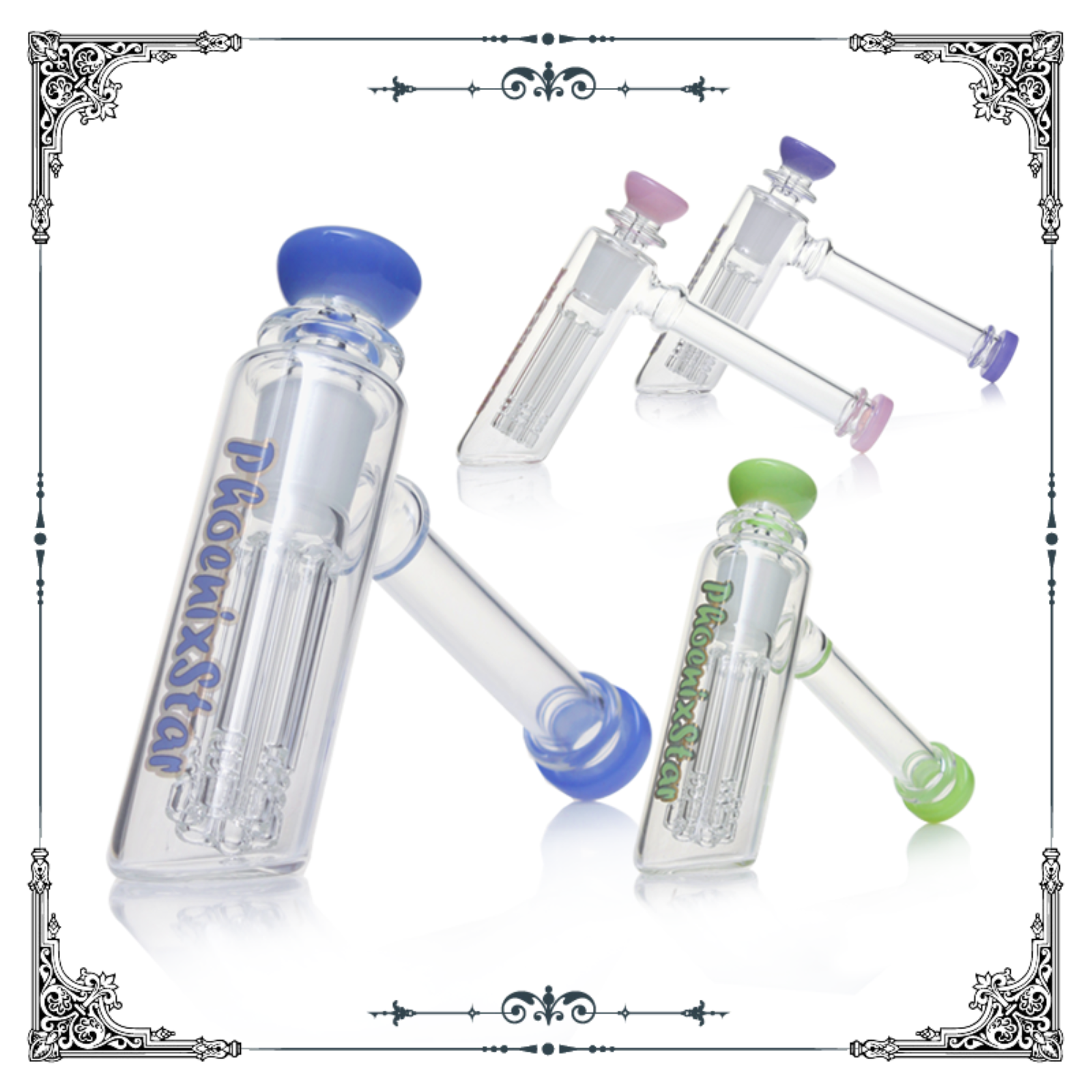 Bubbler Bong 6 Arm Perc Phoenix Star 7" Long