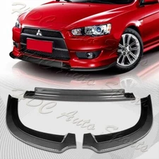 For 2008-2015 Mitsubishi Lancer RA-Style Carbon Look Front Bumper Spoiler Lip
