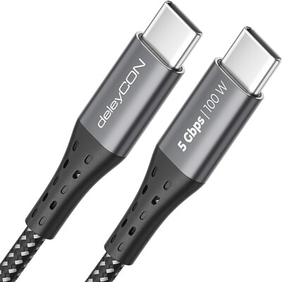 0,15m USB C Kabel 100W 5A Ladekabel Schnellladekabel USB 3.2 Datenkabel 5Gbit/s