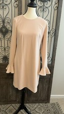 calvin klein dress with Open Back And  bell sleeves Size 6 Pink Anthropologie