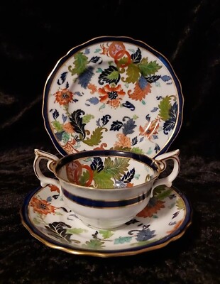 Spode Copeland Imari 3.tlg Suppengedeck, Soup cup with saucer and plate '' RAR ''