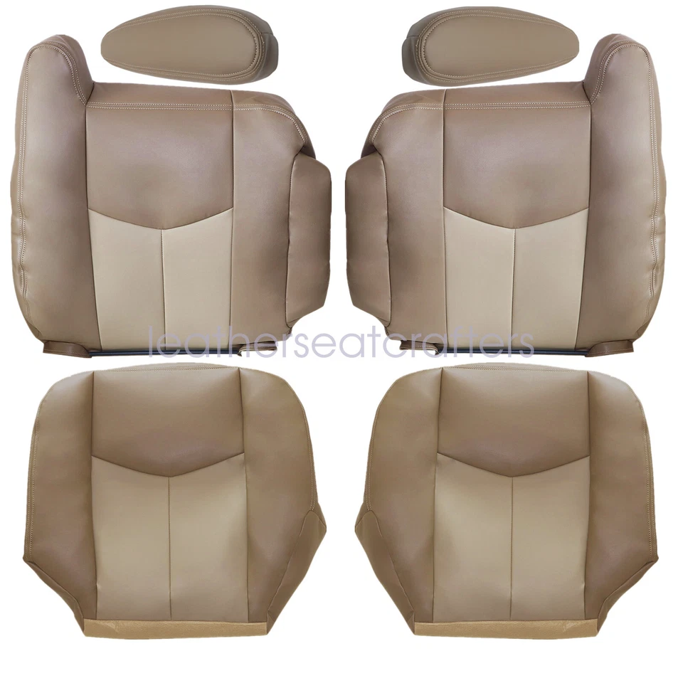 For 2003 2004 2005 2006 GMC Yukon Denali Front Back & Bottom Seat Cover Tan Foto 2 de 4