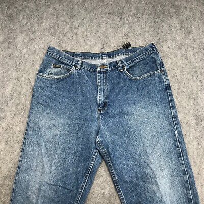 Lee Jeans Mens Size 40 x 30 Faded Blue Denim Heavyweight Straight Leg