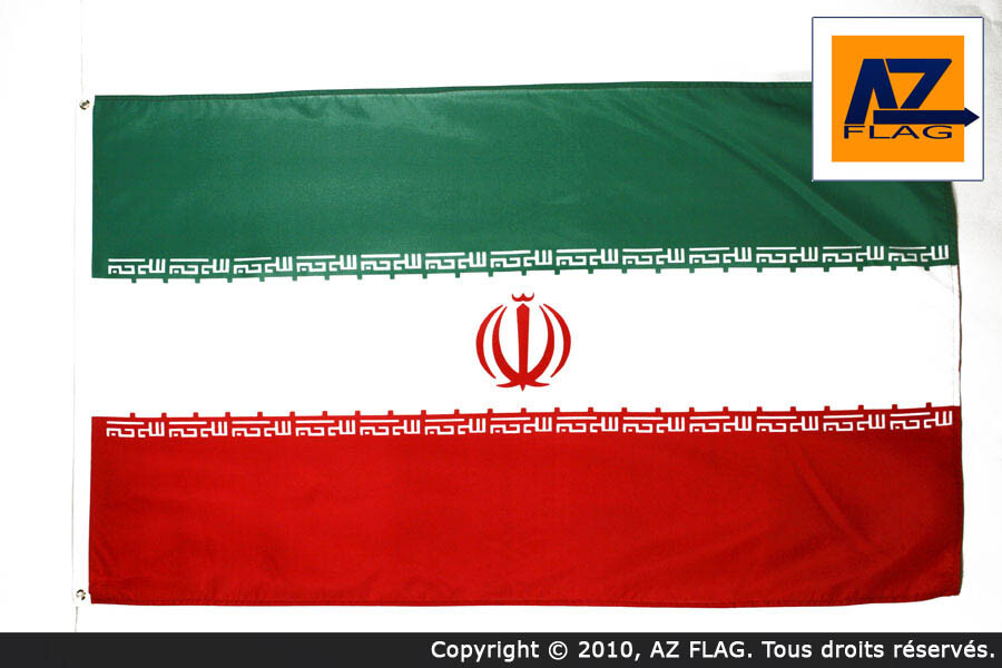 Drapeau Iran 250x150cm AZ FLAG grand format officiel pour mât extérieur