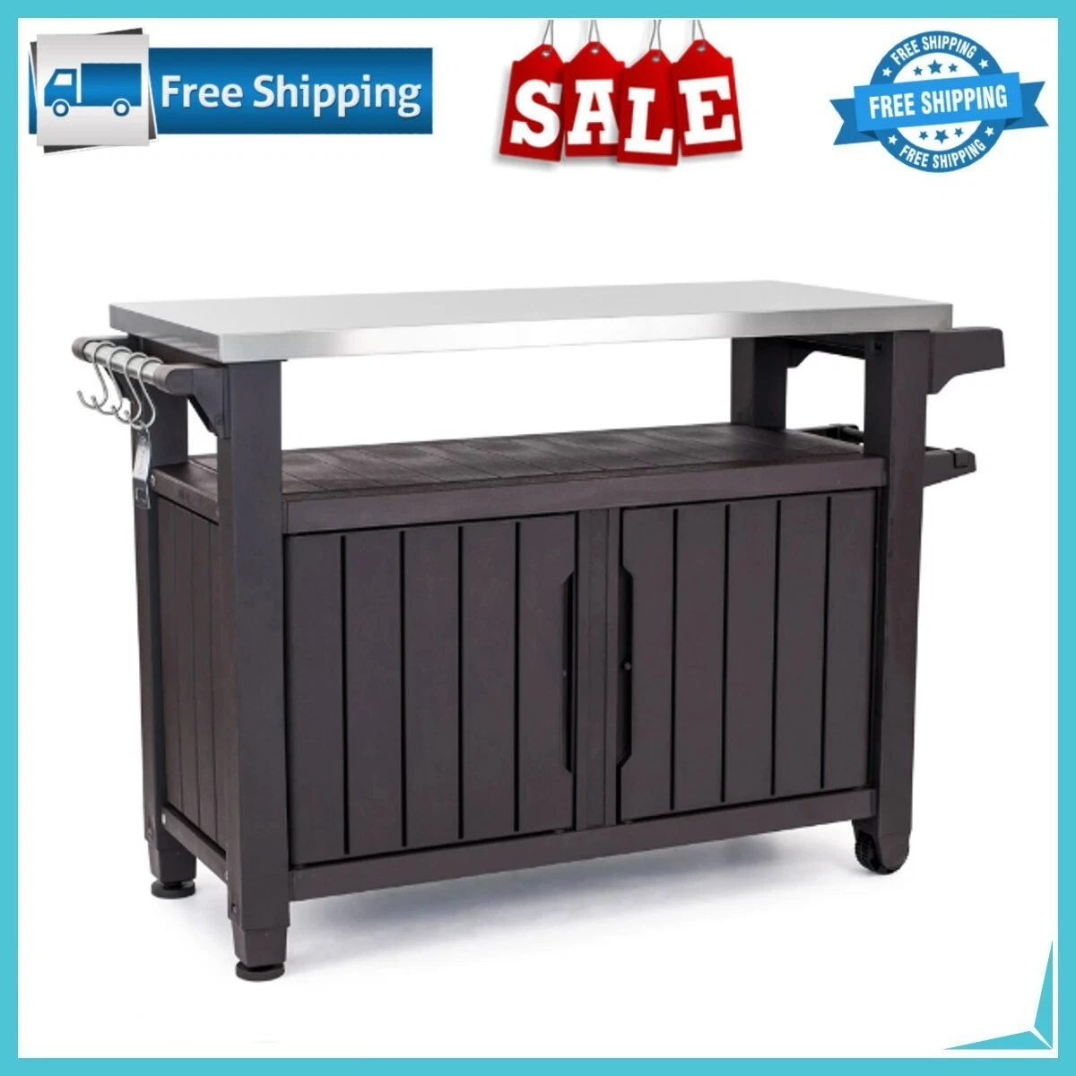 Keter unity portable outdoor table and storage cabinet online