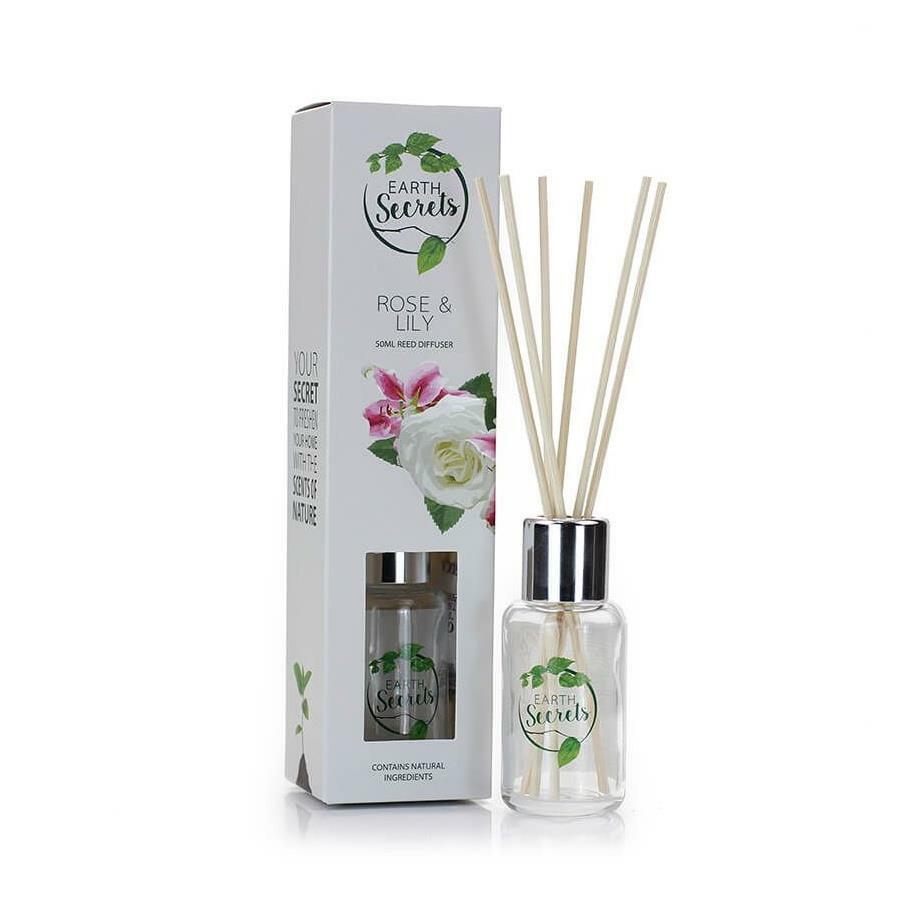 Ashleigh & Burwood Earth Secrets Rose & Lily 50ml Reed Diffuser Floral Fragrance