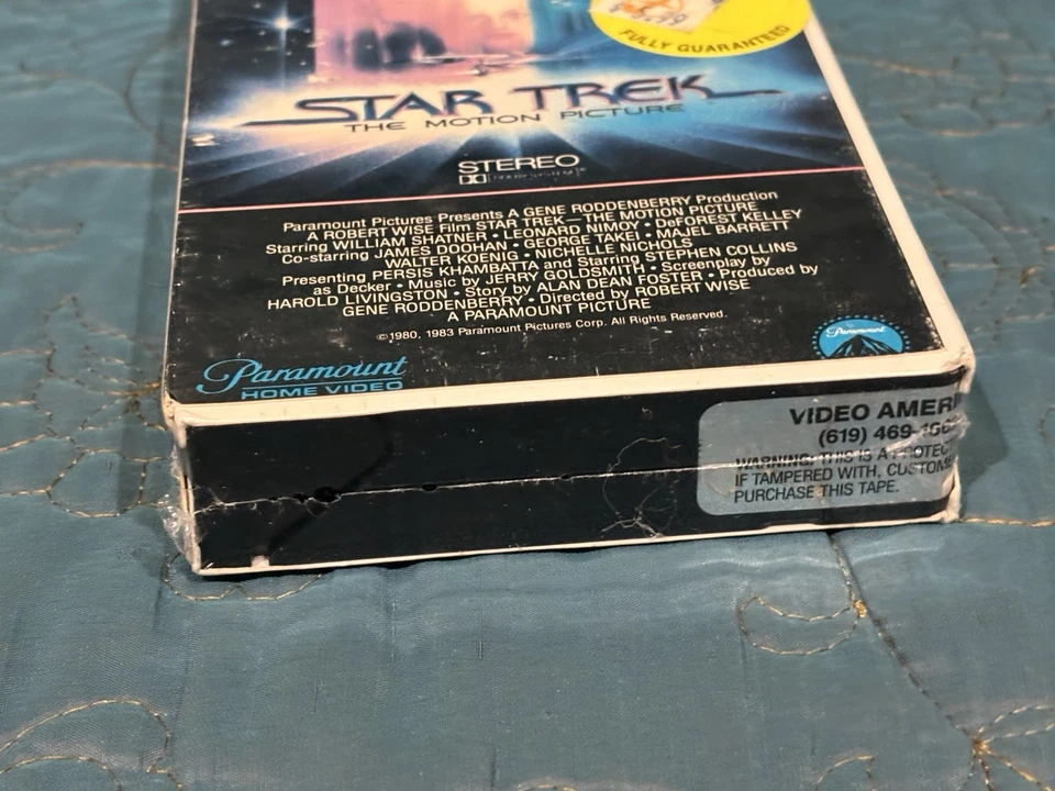 New Star Trek The Motion Pictures VHS Tape Factory Sealed Paramount Sticker - Image 4 of 4