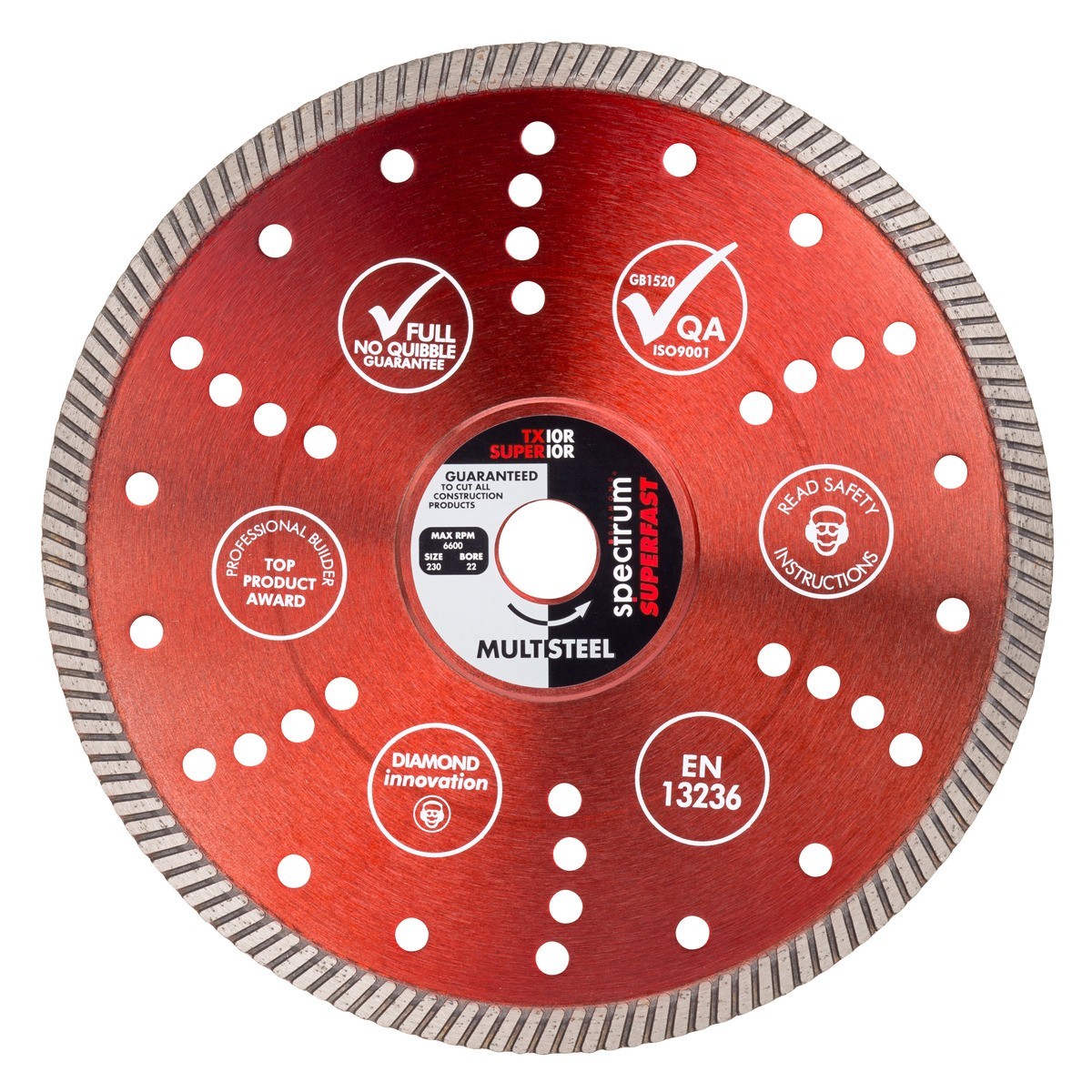 B&Q - Spectrum Superior Turbo Dia Blade Multi-Steel 230-22.23mm - Image 8