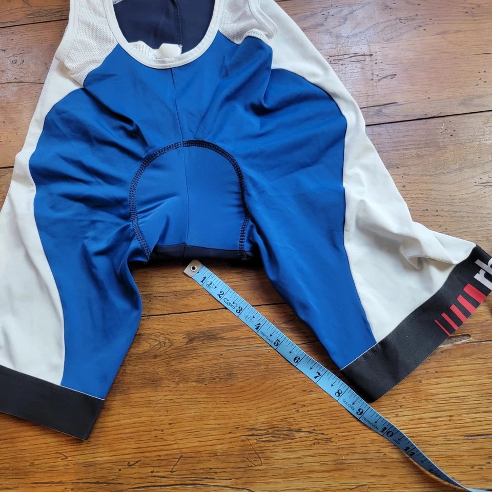 Culotte con tirantes grandes de ciclismo ZeroRH+ para hombre Italia 9" 15,5" (8/10) vintage L azul Foto 4 de 4