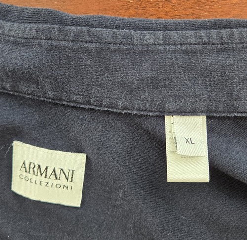 Armani Collezioni Mens Black Soft Cotton Collared Long Sleeve Button Shirt Sz M - Picture 5 of 18