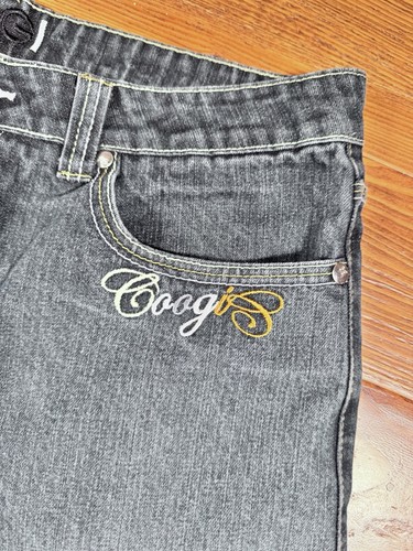Vintage Y2K Coogi Blue Jean Shorts Sz 36 Denim Embroidered Baggy Hip Hop Jorts - Picture 7 of 13